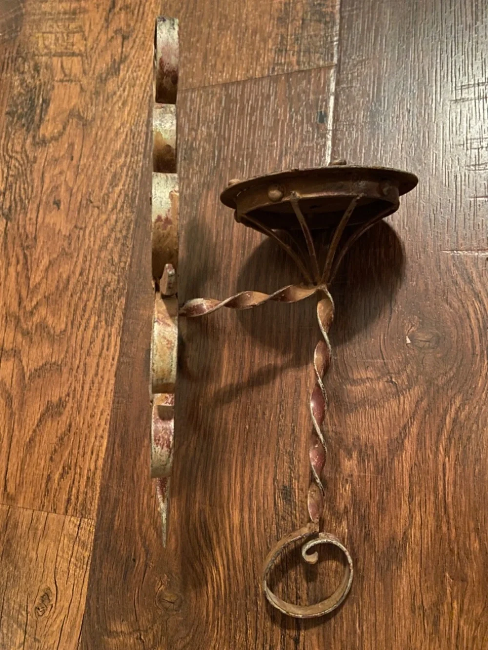 Pair of 2 Wall Sconces Dark/Light  Brown/Burgundy/Maroon Candle Holder Rustic
